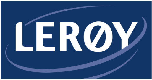 Lerøy logo text with light blue circle around